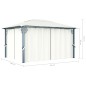 Pavillon mit Vorhängen 400 x 300 cm Creme Aluminium Pavillon mit Vorhängen 400 x 300 cm Creme Aluminium
