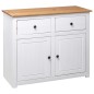 Sideboard Weiß 93x40x80 cm Kiefernholz Panama Sideboard Weiß 93x40x80 cm Kiefernholz Panama