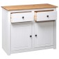 Sideboard Weiß 93x40x80 cm Kiefernholz Panama Sideboard Weiß 93x40x80 cm Kiefernholz Panama