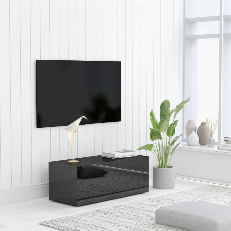TV-Schrank Hochglanz-Schwarz 80x34x30 cm Holzwerkstoff TV-Schrank Hochglanz-Schwarz 80x34x30 cm Holzwerkstoff