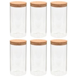 vidaXL Vorratsgläser mit Korkdeckel 6 Stk. 1100 ml