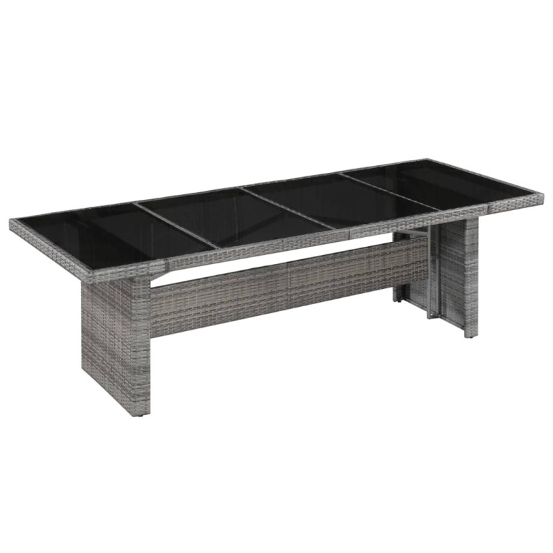 Garten-Esstisch Poly Rattan und Glas 240 x 90 x 74 cm Garten-Esstisch Poly Rattan und Glas 240 x 90 x 74 cm