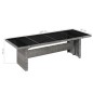 Garten-Esstisch Poly Rattan und Glas 240 x 90 x 74 cm Garten-Esstisch Poly Rattan und Glas 240 x 90 x 74 cm