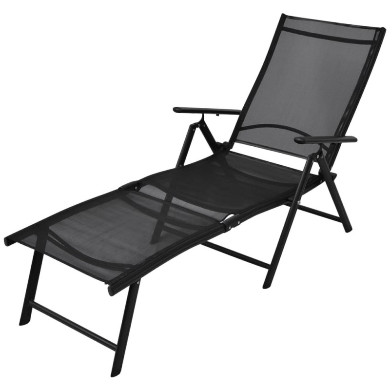Sonnenliege Klappbar Aluminium 178x63,5x96 cm Schwarz Sonnenliege Klappbar Aluminium 178x63,5x96 cm Schwarz