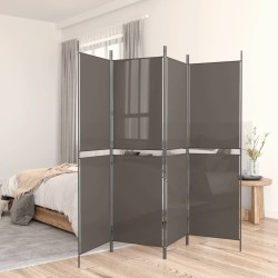 5-tlg. Paravent Anthrazit 250x200 cm Stoff