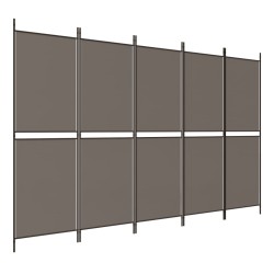 5-tlg. Paravent Anthrazit 250x200 cm Stoff