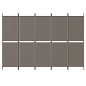 5-tlg. Paravent Anthrazit 250x200 cm Stoff 5-tlg. Paravent Anthrazit 250x200 cm Stoff