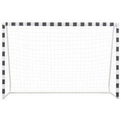 Fußballtor 300 x 200 x 90 cm Metall Schwarz und Weiß