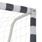 Fußballtor 300 x 200 x 90 cm Metall Schwarz und Weiß Fußballtor 300 x 200 x 90 cm Metall Schwarz und Weiß