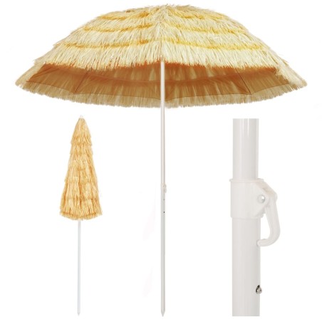 vidaXL Strandschirm Natur 240 cm Hawaii Style