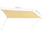 Einziehbare Markise 250×150 cm Gelb und Weiß Einziehbare Markise 250×150 cm Gelb und Weiß
