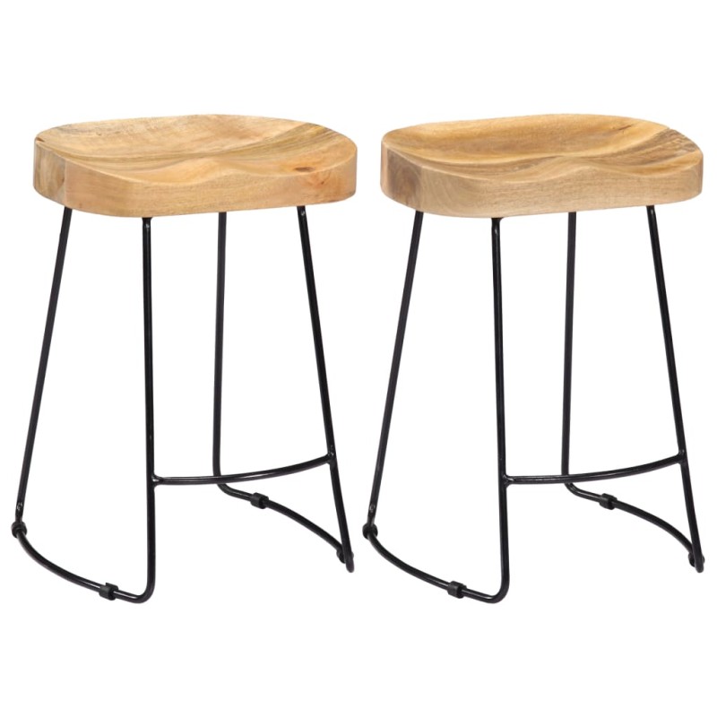 Gavin Barhocker 2 Stk. Massivholz Mango Gavin Barhocker 2 Stk. Massivholz Mango