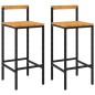 Barhocker 2 Stk. Schwarz Poly Rattan und Massivholz Akazie Barhocker 2 Stk. Schwarz Poly Rattan und Massivholz Akazie