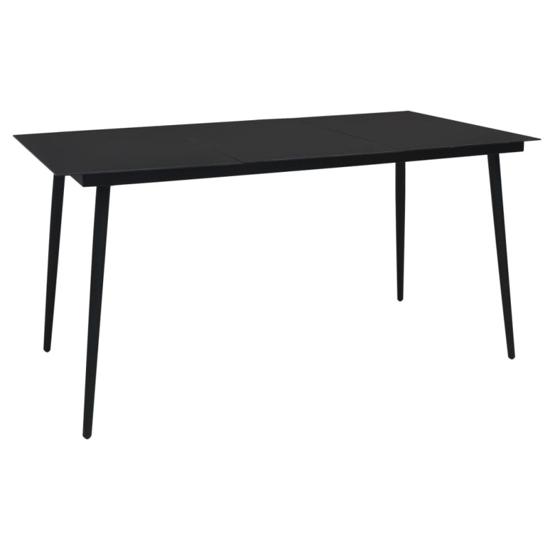 vidaXL Garten-Esstisch Schwarz 190x90x74 cm Stahl und Glas vidaXL Garten-Esstisch Schwarz 190x90x74 cm Stahl und Glas