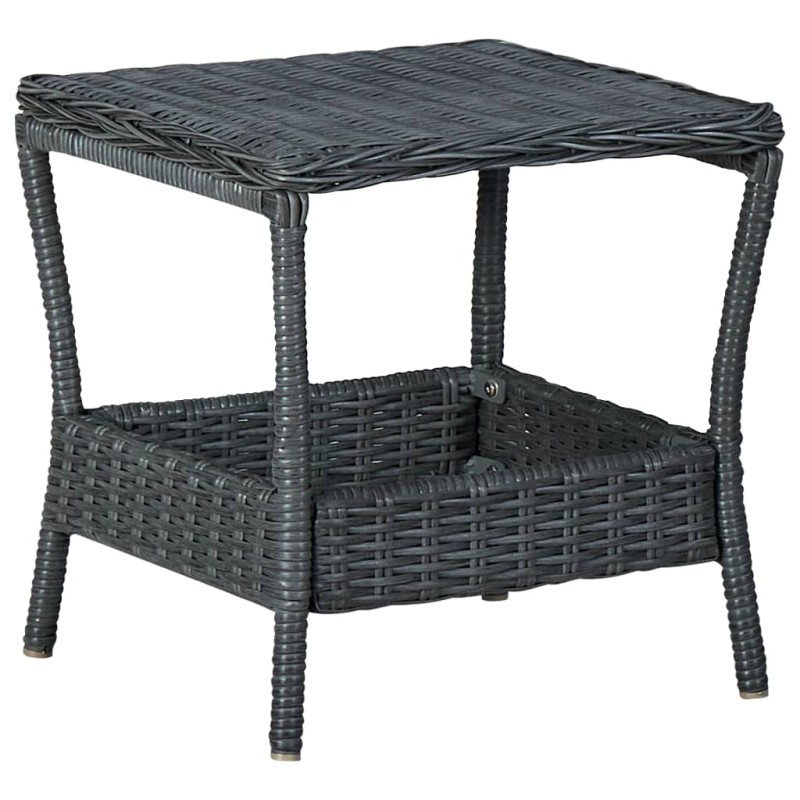 Gartentisch Dunkelgrau 45x45x46,5 cm Poly Rattan Gartentisch Dunkelgrau 45x45x46,5 cm Poly Rattan