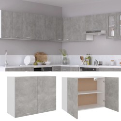 Hängeschrank Betongrau 80x31x60 cm Holzwerkstoff