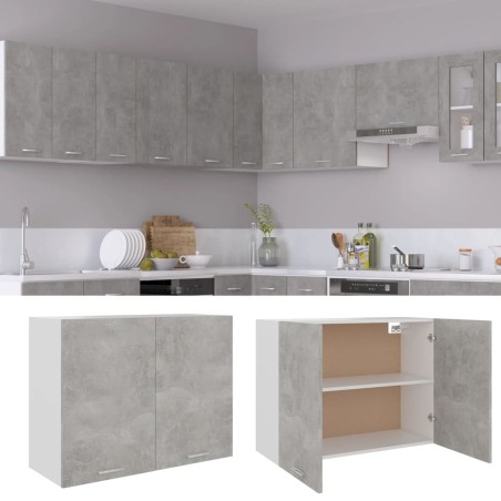 Hängeschrank Betongrau 80x31x60 cm Holzwerkstoff