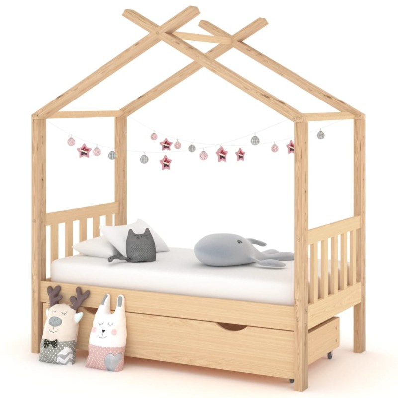 Kinderbett mit Schublade Massivholz Kiefer 70x140 cm Kinderbett mit Schublade Massivholz Kiefer 70x140 cm