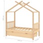Kinderbett mit Schublade Massivholz Kiefer 70x140 cm Kinderbett mit Schublade Massivholz Kiefer 70x140 cm