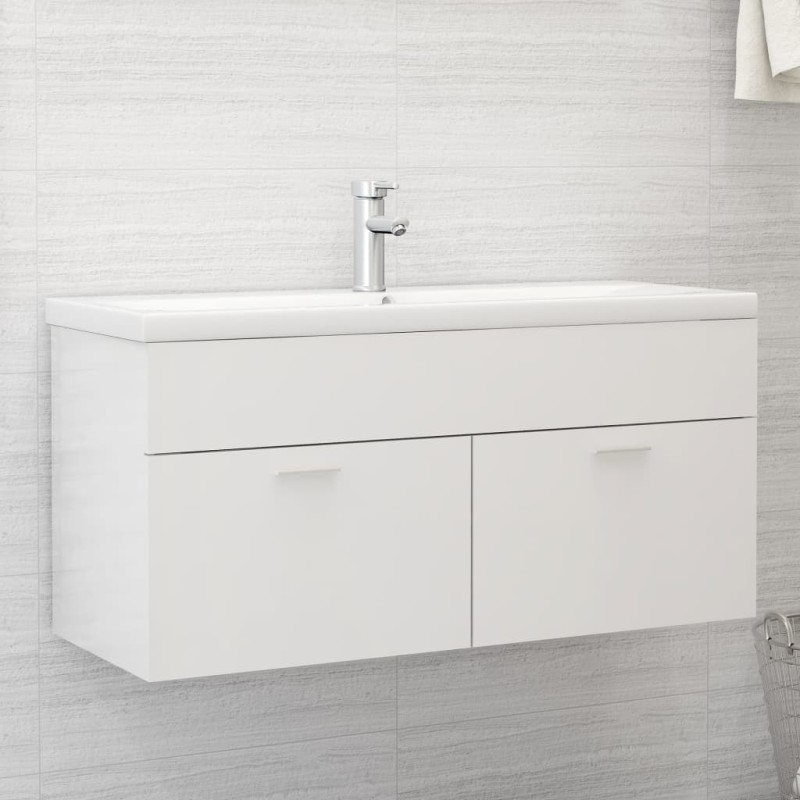 Waschbeckenunterschrank Hochglanz-Weiß 100x38,5x46 cm Waschbeckenunterschrank Hochglanz-Weiß 100x38,5x46 cm