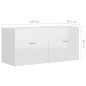 Waschbeckenunterschrank Hochglanz-Weiß 100x38,5x46 cm Waschbeckenunterschrank Hochglanz-Weiß 100x38,5x46 cm