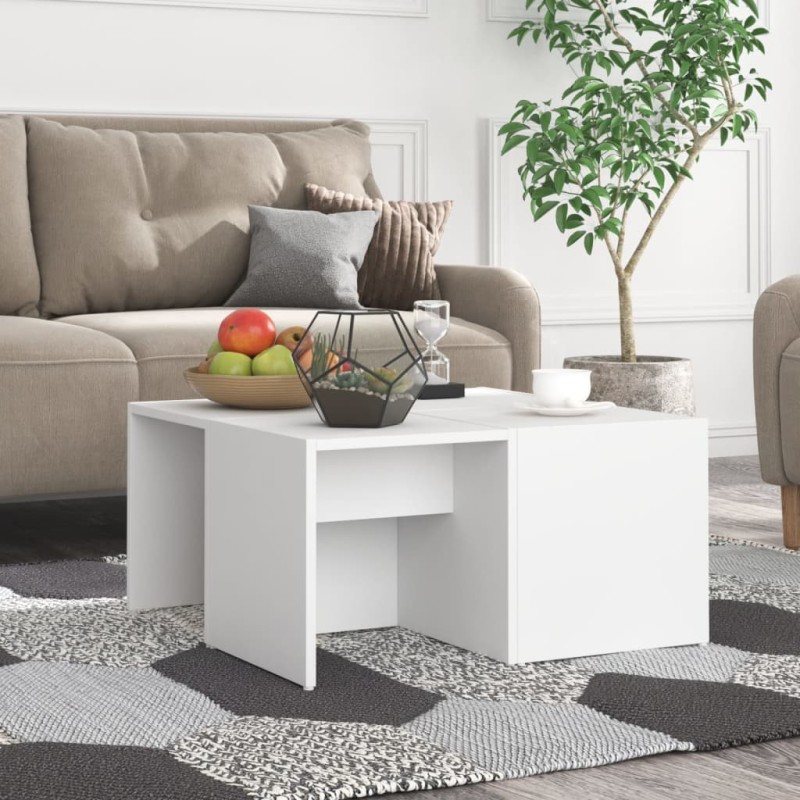 Couchtische 4 Stk. Weiß 33x33x33 cm Holzwerkstoff Couchtische 4 Stk. Weiß 33x33x33 cm Holzwerkstoff