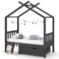 Kinderbett mit Schublade Dunkelgrau Massivholz Kiefer 70x140 cm Kinderbett mit Schublade Dunkelgrau Massivholz Kiefer 70x140 cm