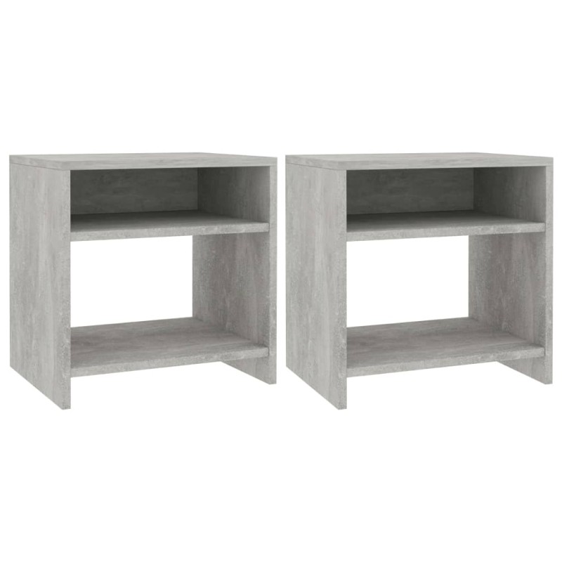 Nachttische 2 Stk. Betongrau 40x30x40 cm Holzwerkstoff Nachttische 2 Stk. Betongrau 40x30x40 cm Holzwerkstoff