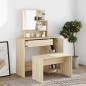 vidaXL Schminktisch mit Spiegel Sonoma-Eiche 86,5x35x136 cm vidaXL Schminktisch mit Spiegel Sonoma-Eiche 86,5x35x136 cm