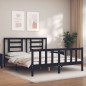 vidaXL Massivholzbett mit Kopfteil Schwarz 160x200 cm vidaXL Massivholzbett mit Kopfteil Schwarz 160x200 cm