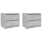 Nachttische 2 Stk. Betongrau 50x39x43,5 cm Holzwerkstoff Nachttische 2 Stk. Betongrau 50x39x43,5 cm Holzwerkstoff