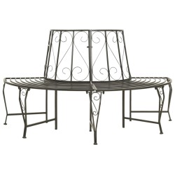 Garten-Baumbank Halbrund 160 cm Stahl