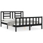 vidaXL Massivholzbett mit Kopfteil Schwarz 160x200 cm vidaXL Massivholzbett mit Kopfteil Schwarz 160x200 cm