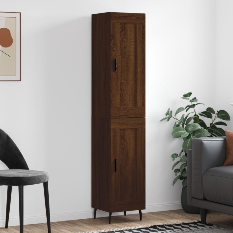 Highboard Braun Eichen-Optik 34,5x34x180 cm Holzwerkstoff Highboard Braun Eichen-Optik 34,5x34x180 cm Holzwerkstoff