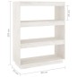 Bücherregal/Raumteiler Weiß 80x35x103 cm Massivholz Kiefer Bücherregal/Raumteiler Weiß 80x35x103 cm Massivholz Kiefer