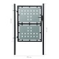 Zauntor (Einzeltor) Schwarz 100x175 cm Zauntor (Einzeltor) Schwarz 100x175 cm