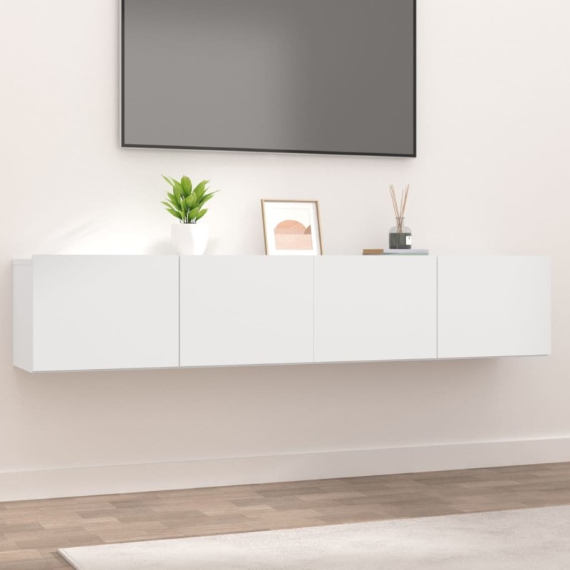 TV-Schränke 2 Stk. Weiß 80x30x30 cm Holzwerkstoff TV-Schränke 2 Stk. Weiß 80x30x30 cm Holzwerkstoff