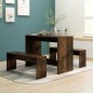 vidaXL 3-tlg. Essgruppe Räuchereiche Holzwerkstoff vidaXL 3-tlg. Essgruppe Räuchereiche Holzwerkstoff