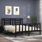 vidaXL Massivholzbett mit Kopfteil Schwarz 160x200 cm vidaXL Massivholzbett mit Kopfteil Schwarz 160x200 cm