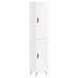 Highboard Hochglanz-Weiß 34,5x34x180 cm Holzwerkstoff Highboard Hochglanz-Weiß 34,5x34x180 cm Holzwerkstoff
