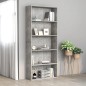 vidaXL Bücherregal 5 Fächer Betongrau 80x30x189 cm Holzwerkstoff vidaXL Bücherregal 5 Fächer Betongrau 80x30x189 cm Holzwerkstoff