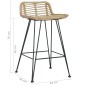 Barhocker 2 Stk. Rattan Natur Barhocker 2 Stk. Rattan Natur