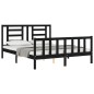 vidaXL Massivholzbett mit Kopfteil Schwarz 160x200 cm vidaXL Massivholzbett mit Kopfteil Schwarz 160x200 cm