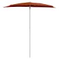 Halb-Sonnenschirm mit Mast 180x90 cm Terracotta-Rot Halb-Sonnenschirm mit Mast 180x90 cm Terracotta-Rot