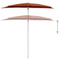 Halb-Sonnenschirm mit Mast 180x90 cm Terracotta-Rot Halb-Sonnenschirm mit Mast 180x90 cm Terracotta-Rot
