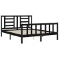 vidaXL Massivholzbett mit Kopfteil Schwarz 160x200 cm vidaXL Massivholzbett mit Kopfteil Schwarz 160x200 cm