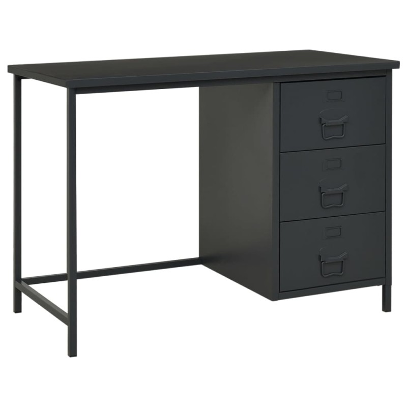 Schreibtisch Industrie-Stil Schubladen Anthrazit 105x52x75 cm Schreibtisch Industrie-Stil Schubladen Anthrazit 105x52x75 cm