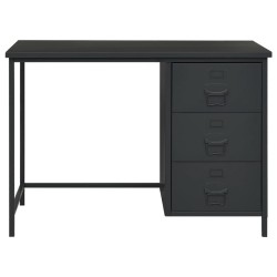 Schreibtisch Industrie-Stil Schubladen Anthrazit 105x52x75 cm