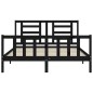 vidaXL Massivholzbett mit Kopfteil Schwarz 160x200 cm vidaXL Massivholzbett mit Kopfteil Schwarz 160x200 cm