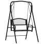 Hollywoodschaukel 124 cm Schwarz Stahl Hollywoodschaukel 124 cm Schwarz Stahl
